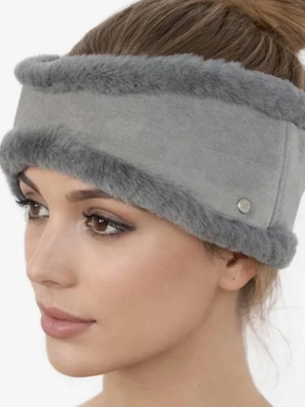 UGG Genuine Shearling Sheepskin Reversible Headband Gray L/XL, NWOT